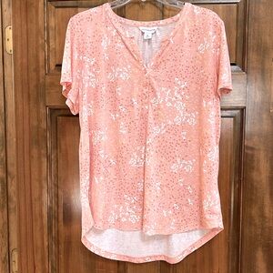 Liz Claiborne short sleeve pink print tee